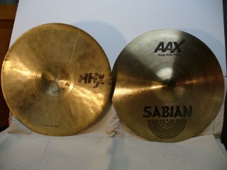 Used Sabian 14 hi hats AAX Stage top / HHX Groove bottom   mismatched