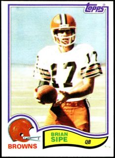 1982 Topps 74 Brian Sipe Cleveland Browns Blank Back Error