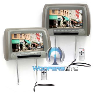  LCD Car Truck Van Headrest Screens Pillow TV Monitors IR New