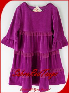 Hanna Andersson Love to Twirl Velour Dress Picking Violets 120 7