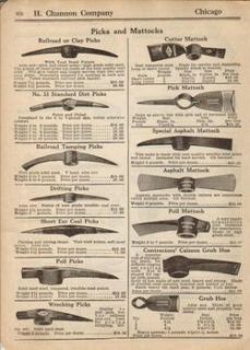 1925 Railroad Coal Pick Mattock Grub Hoe Tool Print Ad