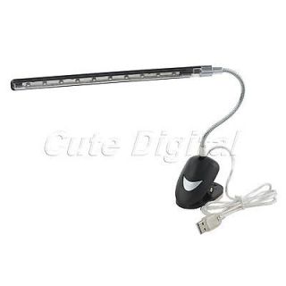 USB Flexible Arm Computer PC Laptop 10LED Lamp White Light