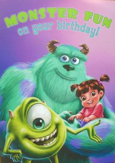  Inc Fun Sulley Mike Boo Pop Up Happy Birthday Greeting Card New