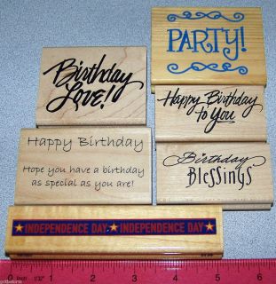  Wood Rubber Stamps Happy Birthday Sayings Party Wishes You Pick