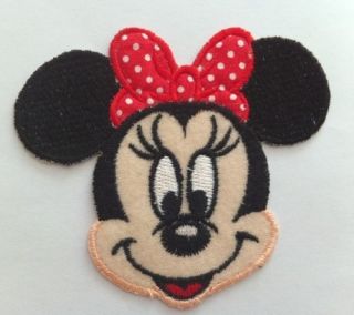 Embroidered Disney Minnie Mouse Head Iron on Sew on Patch Applique