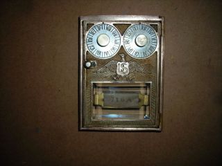 Vintage Brass US Mailbox Door Double Eagle Lock Combination works