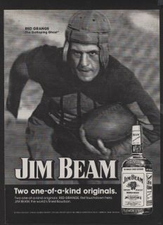 1974 Print Ad Jim Beam Bourbon Whiskey Red Grange