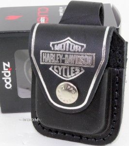 zippo harley davidson black lighter pouch case holder belt loop sheath