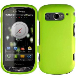 Rubberized Neon Green Hard Protector Case Phone Cover for Pantech