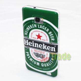 Heineken Beer Pattern Back Cover Hard Skin Case for Samsung Galaxy S2