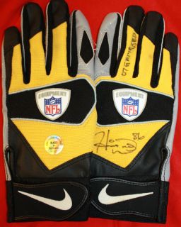 HEINZ WARD GAME USED GLOVES and AUTOGRAPHED SIGNED with Certificate