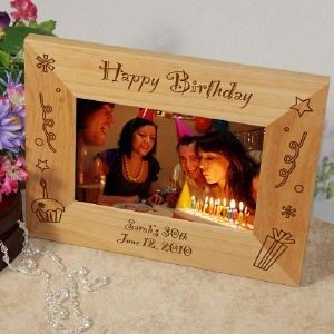 personalized happy birthday wood picture photo frame
