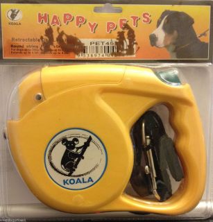 Happy Pets Yellow Retactable Dog Leash with Flashlight 40kg 4 2M