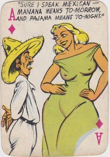  Speak Mexican Vintage Cartoon Graphic Art Comic Playing Card