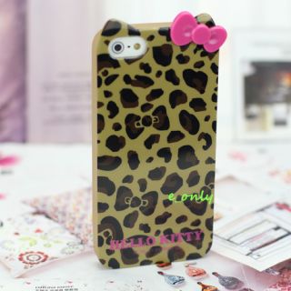  Cute 3D Bow Hello Kitty Soft TPU Skin Case Cover for iPhone 5