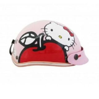 Hello Kitty Kids Motor Bike Helmet Harley Apple Pink White Hotpink