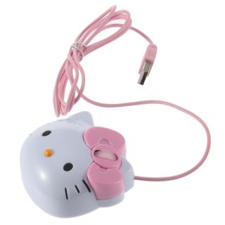 USB 2 0 Cartoon Hello Kitty 3D Wired Optical Mouse Mice 1200dpi for PC