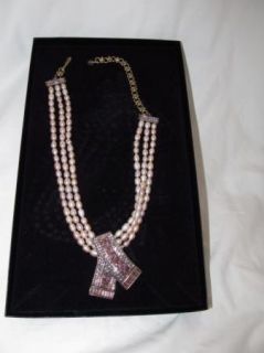 Heidi Daus Sparklestrong Three Row Freshwater Pearl Necklace Pink