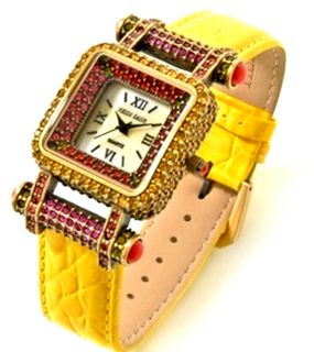 Heidi Daus Timeless Beauty Pavé Bezel Leather Strap Watch Pink Sold