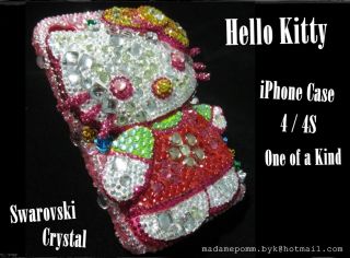 Hello Kitty iPhone Cover Case Skin for 4 4S Swarovski Crystal Handmade