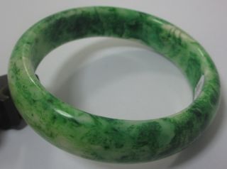  Nature Beautiful Green Jade Jadeite Bracelet Green Bangle 1128
