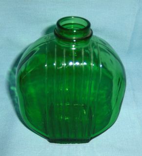 Vintage Depression Glass Forest Green Owens Illinois Water Bottle