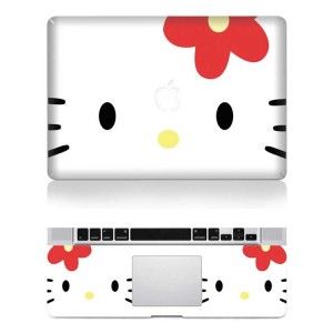 white hello kitty macbook decal skin sticker pro air laptop protect 11