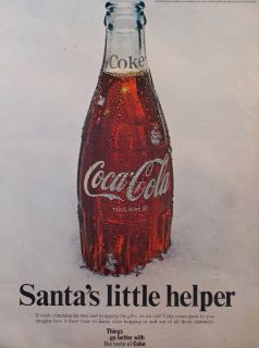 santa s little helper vintage 1968 coke magazine ad vintage 1968