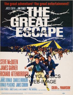 The Great Escape Movie Poster Steve McQueen WWII Prison