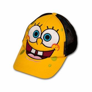    SPONGEBOB FACE TRUCKER BALL CAP / HAT 3D Embroidered   One Size