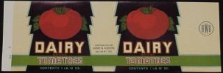 Dairy Tomatoes Can Label Henry w Roberts Salisbury MD