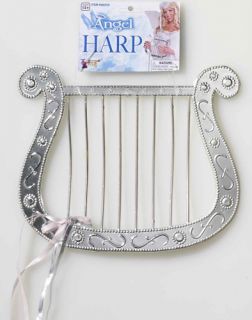 New Plastic Silver Angel Harp Costume Accessory Halloween Costume Prop