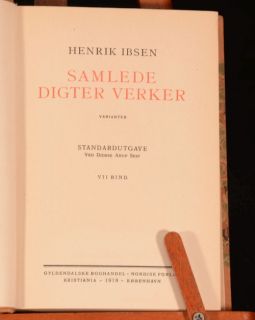 1918 7VOL Henrik Ibsen Samlede Digter Verker Total Works of Ibsen in