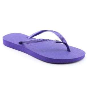 Havaianas Slim Crystal Glamour SW Womens Size 7 Purple Flip Flops