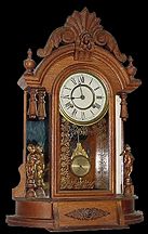 Antique 1930 New Haven Clock Company Tambour No 54 Mahogany Mantel