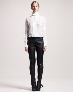 Milly Cropped Leather Pants   