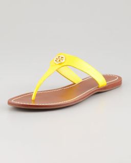 Cameron Patent Logo Thong Sandal, Daisy Yellow