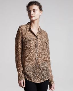 Equipment Leopard Print Chiffon Shirt   