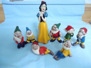Vintage Lead Cast Iron Disney Snow White Seven Dwarfs