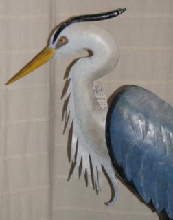 New Heron Handcrafted Metal Regal Metal Art w Stand