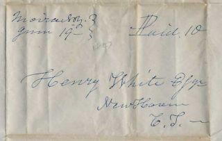 Stampless Letter 1847 Return of Draft MS Cancel Moira N Y
