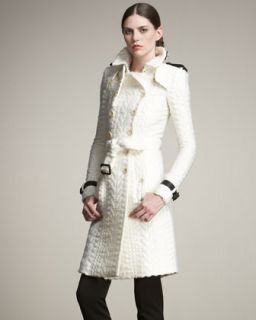 Burberry Prorsum Cable Knit Trenchcoat   