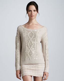 Haute Hippie Aran Sequined Sweater   