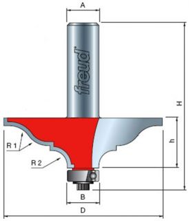 Freud 99 450 2 1/2 Inch Diameter Table Edge and Hand Rail Router Bit