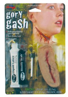 Scary Gross Zombie Neck Wound Halloween Costume Makeup Kit