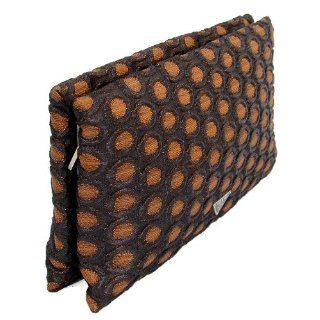 Prada Handbag   Black and Rust Jacquard Frame Clutch
