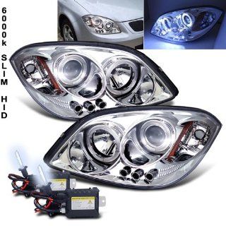6000k Slim Xenon HID Kit+2005 2010 Chevy Cobalt Halo LED Projector