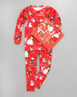 Books To Bed Girl 12 Days of Christmas Pajamas and Book Set   Neiman