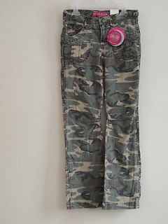 Girls Size 10 NWT $34 GLO Camo Camoflague Army Boot Cut Flare Pants
