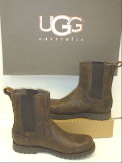 UGG HERRICK #3032 MENS 8 BOOT BROWN 100%AUTHENTIC LEATHER NEW ROCKER